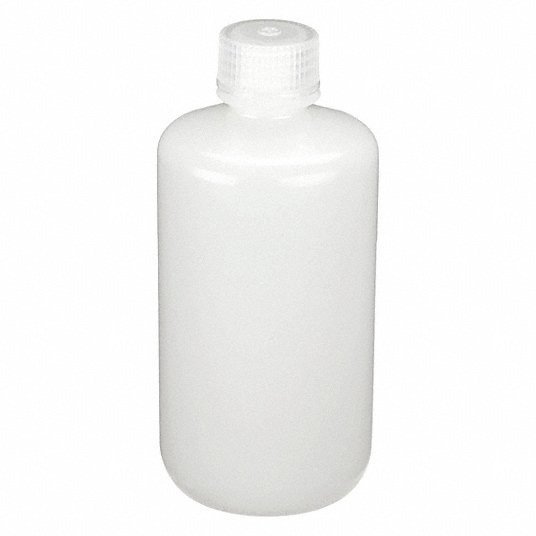 Frasco: HDPE, capacidade de 8 fl oz - oz, capacidade de 250 mL - mL, transparente, plástico, redondo