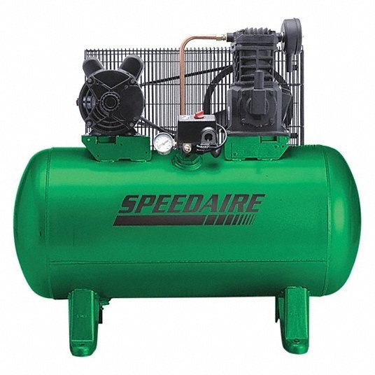 Compressor de ar elétrico SPEEDAIRE: 2 hp, 1 estágio, horizontal, 30 gal, 4,9 cfm, 135 psi, modelo b