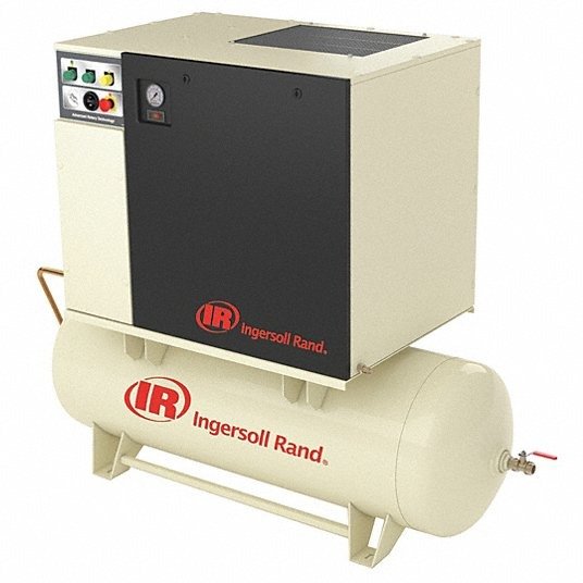 Compressor de ar de parafuso rotativo INGERSOLL RAND com secador de ar: horizontal, 5 hp, 16 cfm, ta