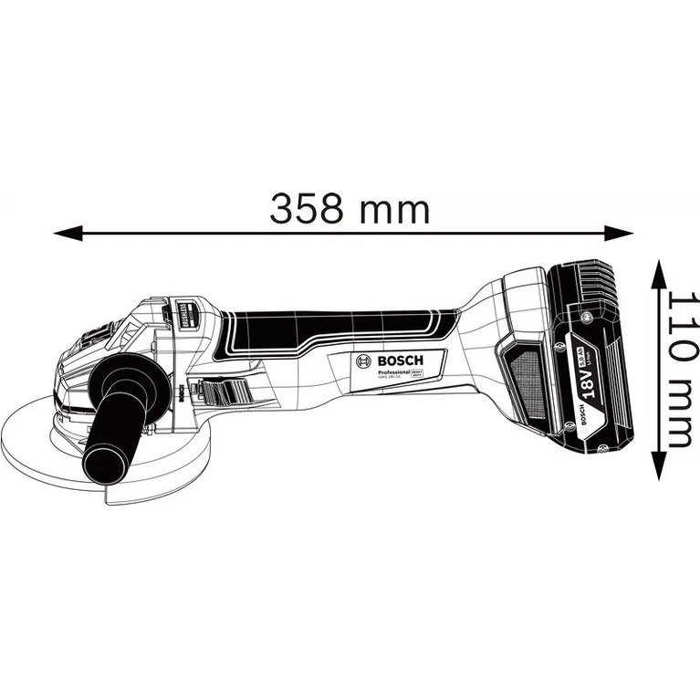 Esmerilhadeira angular sem escova sem fio Bosch GWS 18V-10 4