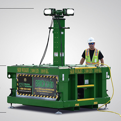 Portable Explosion Proof Light Tower built with Spark-Free Aluminum Construction featuring 4 BRICK®